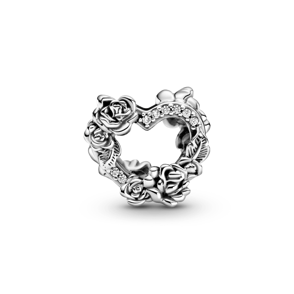Charm Coração Aberto E Rosas