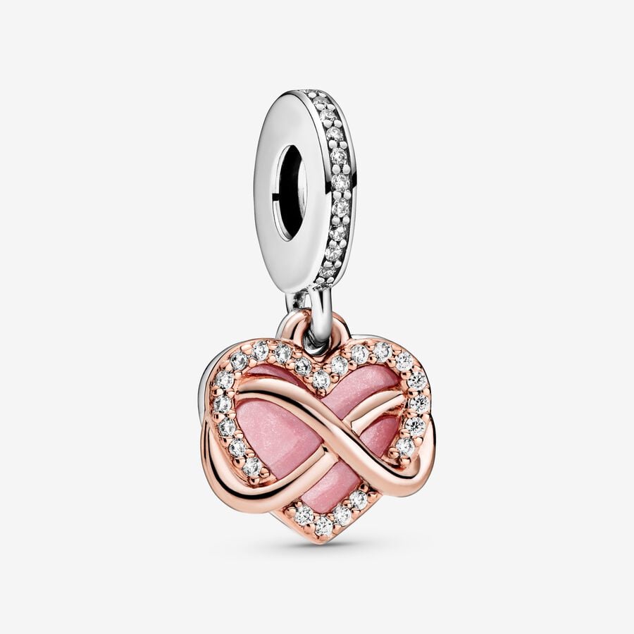 Charm Pendente Coração Infinito Cintilante