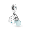Charm Pendente Duplo Lampada Que Brilha No Escuro