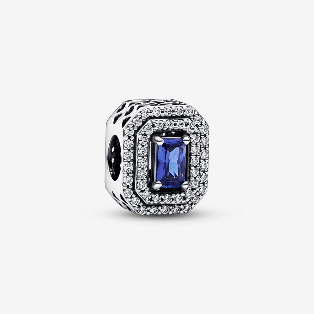 Charm Retangular Azul Cintilante