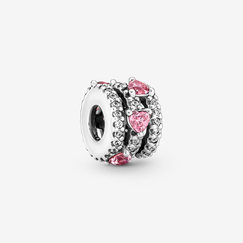 Charm de Corações Triplos Cintilante