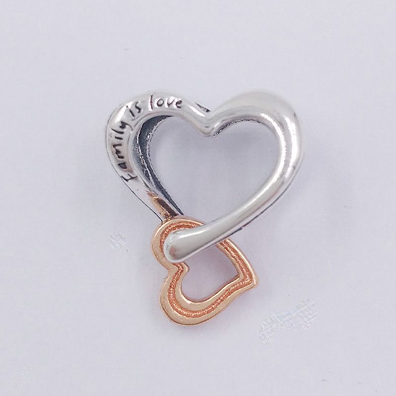 Charm Coração Infinito vazado de dois tons
