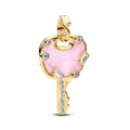 Charm Pendente Chave Do Coracao Rosa