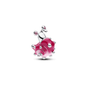 Charm Prata Caracol Rosa