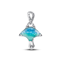 Charm Prata Pendente Arraia Azul Brilhante