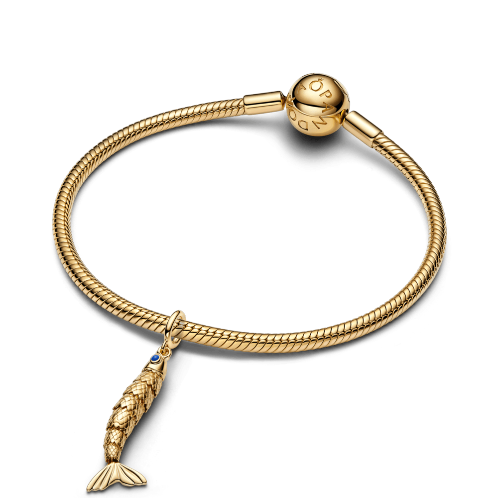 Charm Pendente Isca De Peixe Dourado Articulado