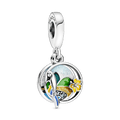 Charm Pendente Papagaio E Praia Do Brasil