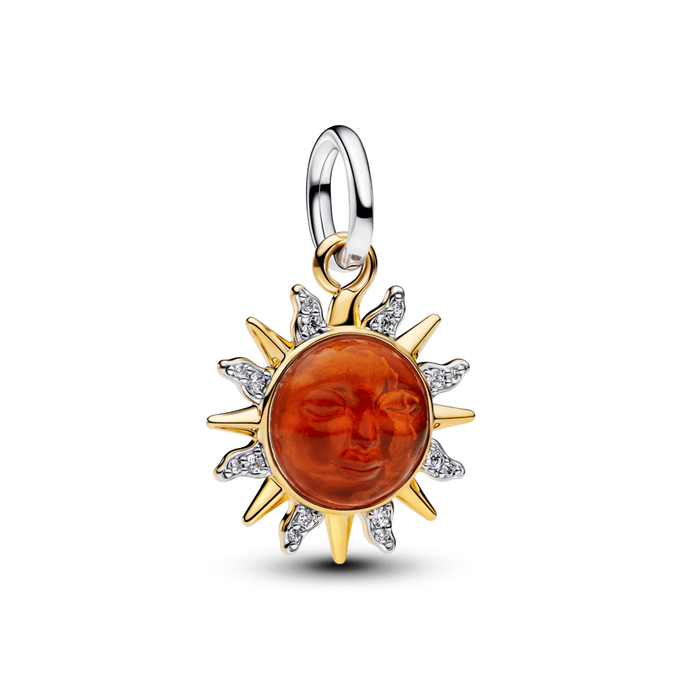 Charm Pendente Sol Em Dois Tons