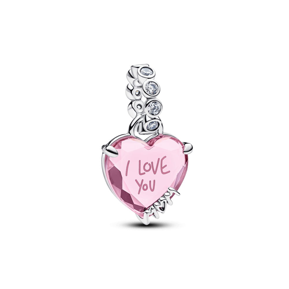 Charm Prata Pendente Mãe Eu Amo Você