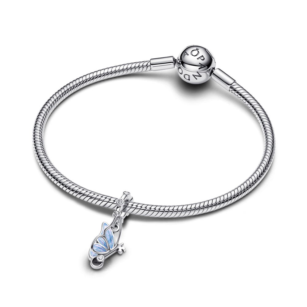 Charm Prata Pendente Borboleta Azul Glacial