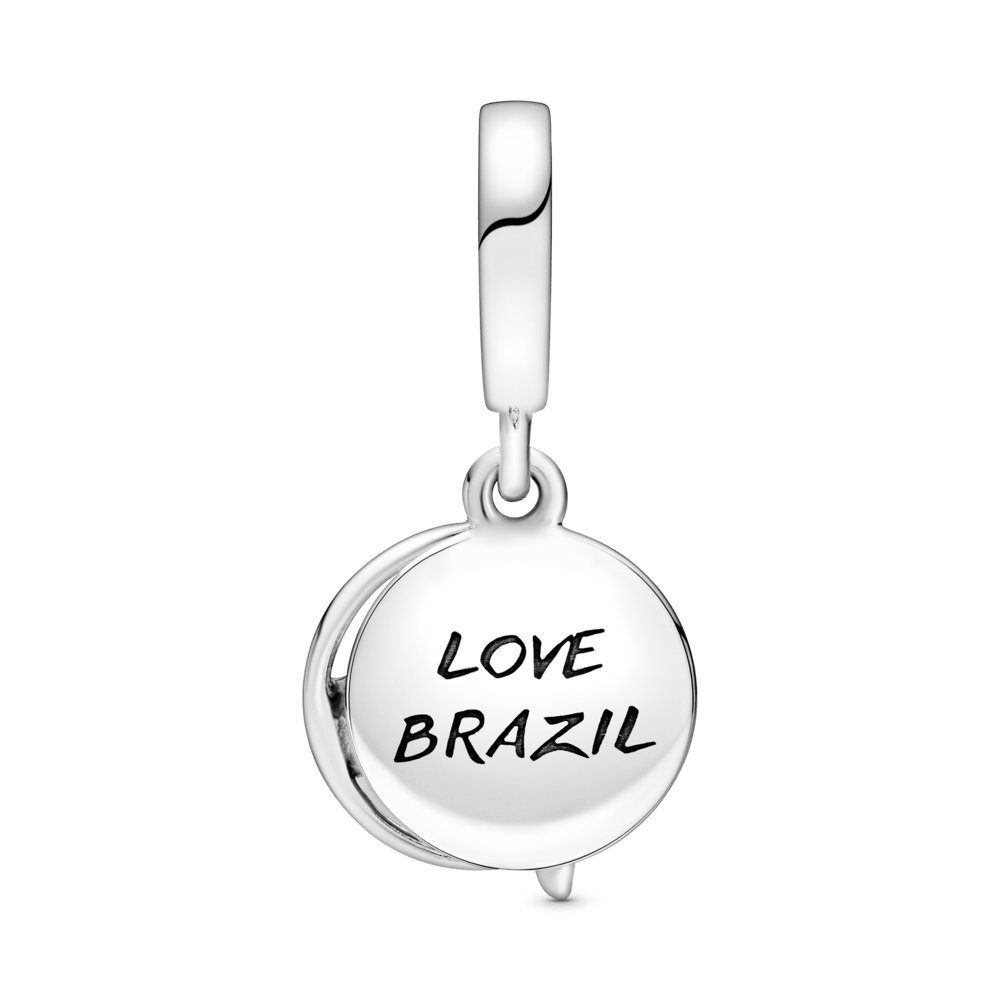 Charm Pendente Papagaio E Praia Do Brasil