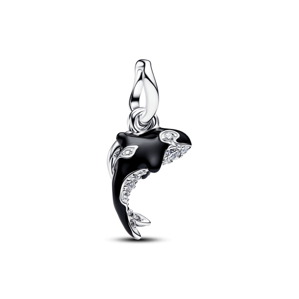 Charm Prata Pendente Orca Brilhante