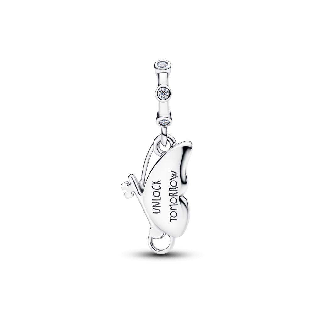 Charm Prata Pendente Borboleta Azul Glacial