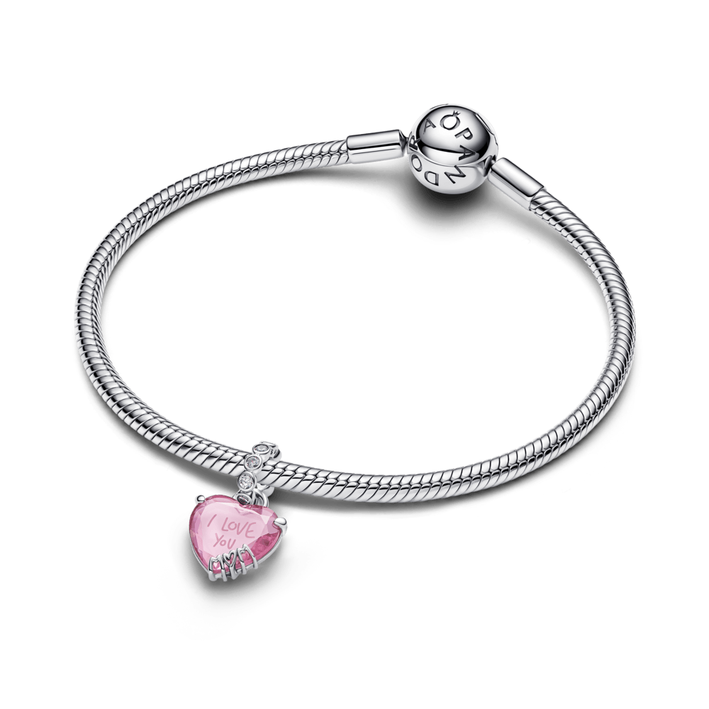 Charm Prata Pendente Mãe Eu Amo Você