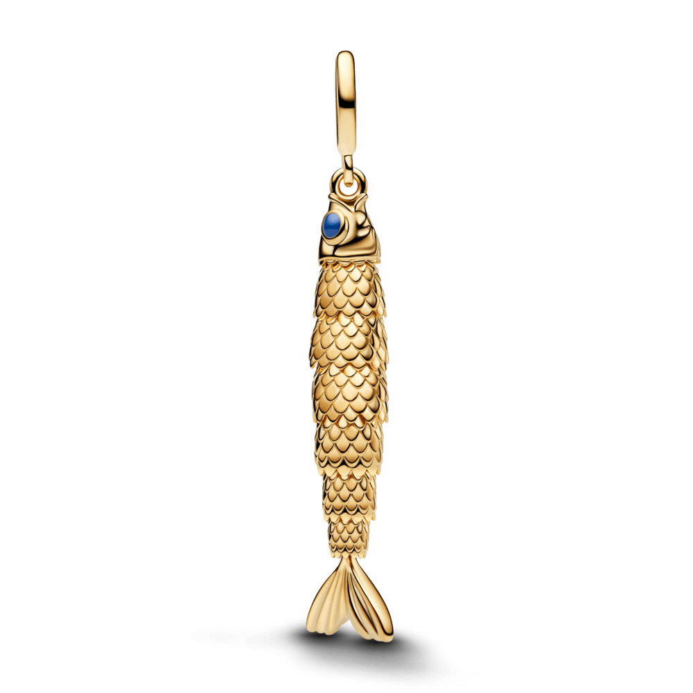 Charm Pendente Isca De Peixe Dourado Articulado