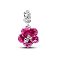 Charm Prata Pendente Flor De Hibisco