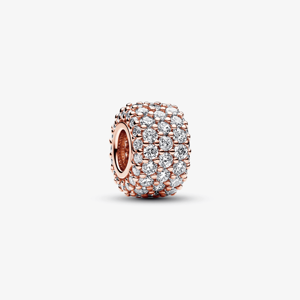 Charm Separador Cravejado Fileira Tripla de Zirconias