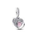 Charm Prata Pendente Coração De Mãe Duplo