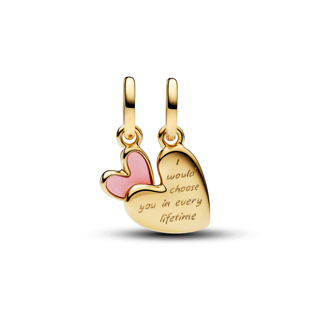 Charm Pendente Coração De Mae E Filha Divisível